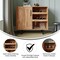 Flash Furniture Elmont Bar and Sideboard w/Shaker Style Single Door Cabinet w/Hanging Glass and Shelves, Lght Brwn NAN-F-HY-B23113-LTBRN-GG - alternate 2